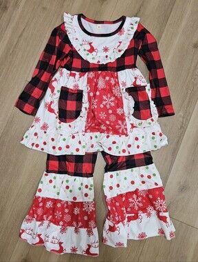 Boutique Girls Christmas Holiday Outfit 3T